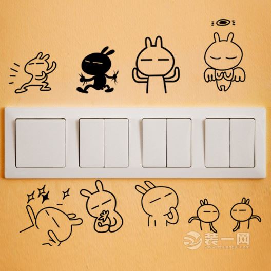白色墙面配白色开关太单调 15款手绘开关效果图鉴赏